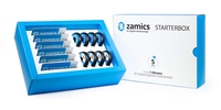 Die zamics-Starterbox enthält 14 zamics NFC-Transponder zum Anbringen an beliebigen Arbeitsmitteln, einen Startercode und eine Schnellstart-Anleitung zur sofortigen Nutzung der Softwareplattform. (Bild: Zeppelin Lab)