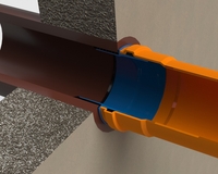 Der neue Innen-/Außen-Adapter von Flexseal in den Größen DN 125, DN 200 und DN 300 eignet sich etwa für Betonrohre mit Fuß, scheitelverstärkte Rohre sowie Mauerdurchführungen. (Bild: Flexseal)